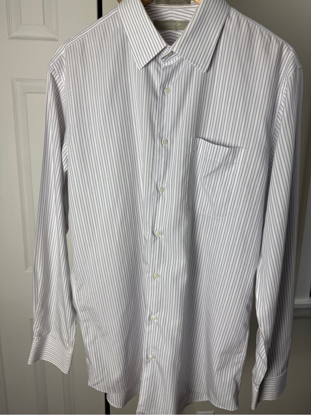 Nordstrom White Dress Shirt with Thin Pinstripes